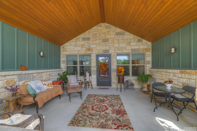 view of patio with an outdoor living space