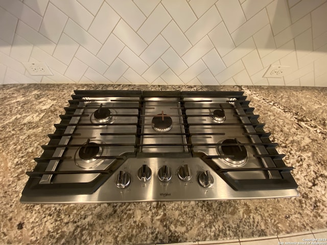 room details featuring stainless steel gas cooktop