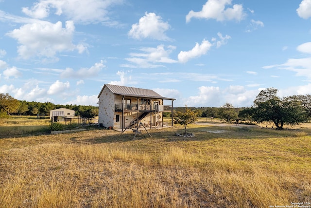 exterior space featuring a rural view