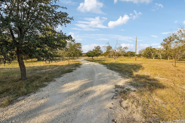 view of street with a rural view