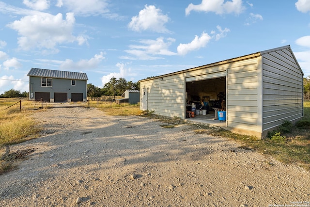 view of outdoor structure with a garage