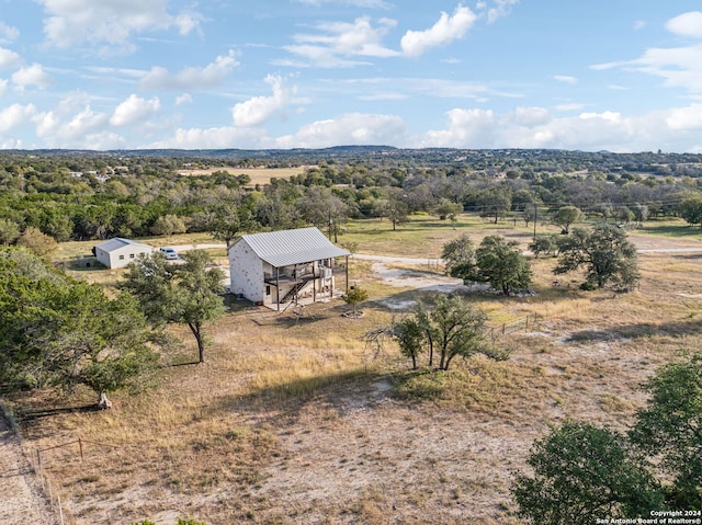 bird's eye view with a rural view