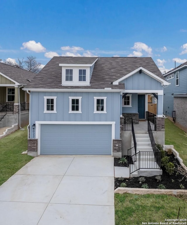 6022 Calgary Park, San Antonio, TX 78233 - modern inspired farmhouse featuring board and batten siding, brick siding, driveway, and a garage