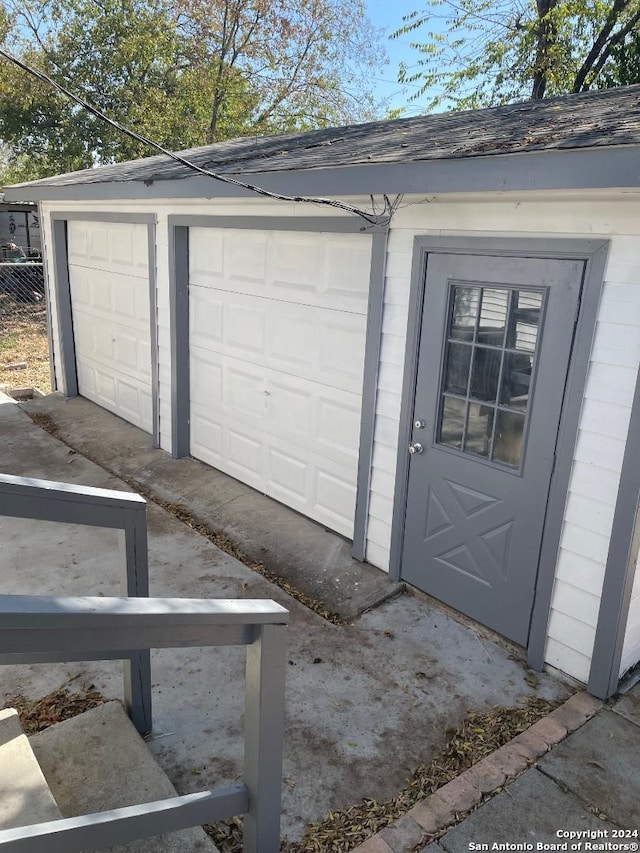 view of garage