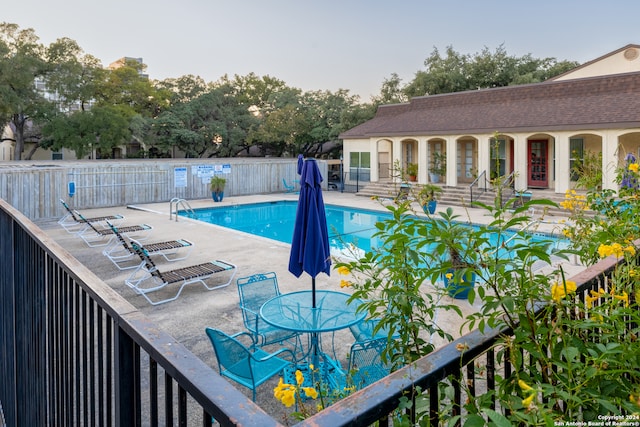 view of pool with a patio area