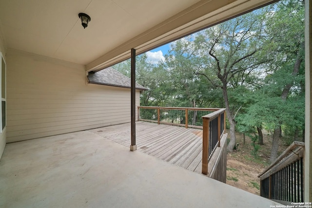 deck with a patio