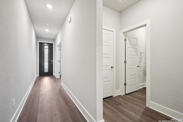 1327 Larkspur Pass, San Antonio, TX 78245 - hall with dark hardwood / wood-style floors