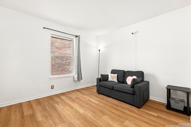 sitting room featuring light wood-type flooring