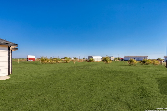 view of yard with a shed