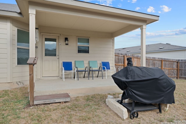 view of patio / terrace featuring grilling area