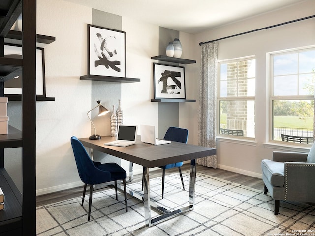 office featuring light hardwood / wood-style flooring