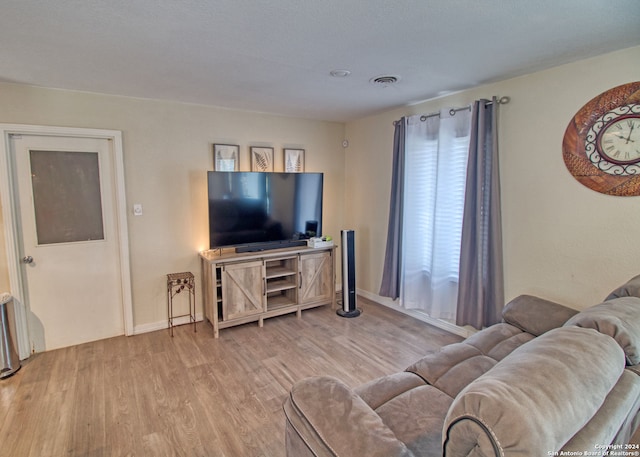 living room featuring light hardwood / wood-style flooring