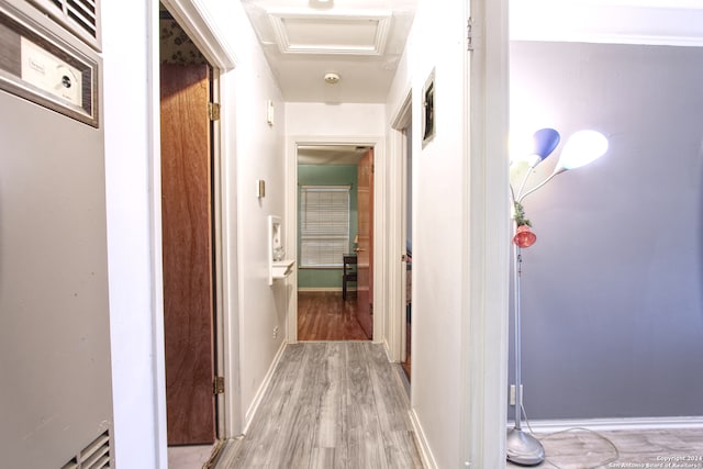 hallway featuring light hardwood / wood-style flooring