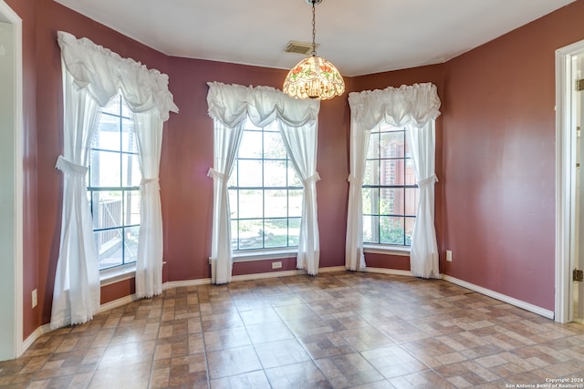 view of unfurnished dining area