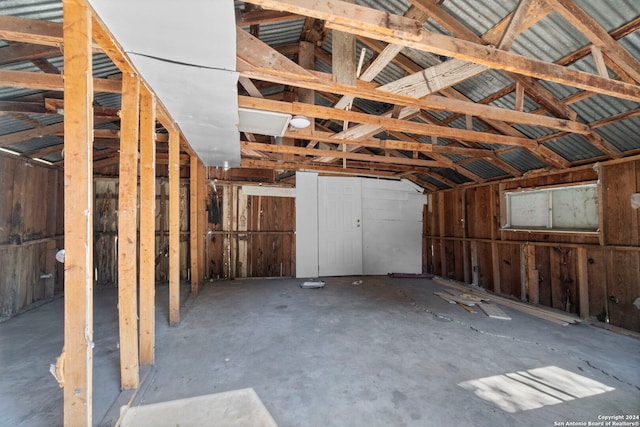 miscellaneous room with vaulted ceiling