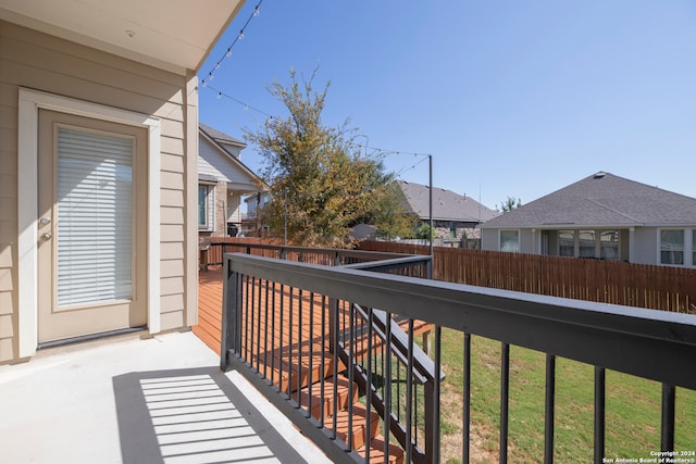 wooden balcony with a wooden deck