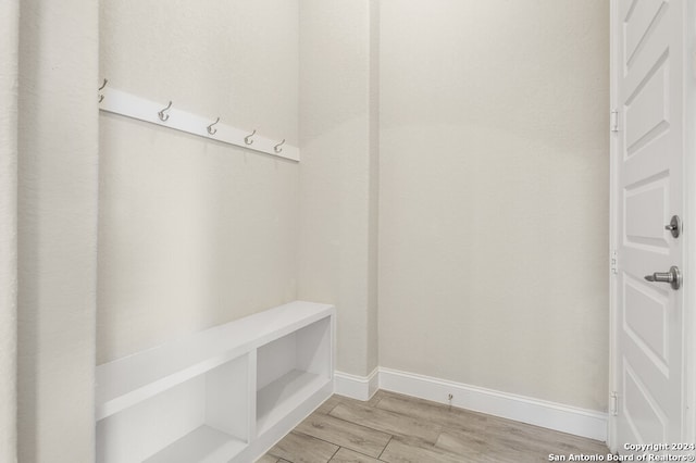 mudroom featuring light hardwood / wood-style floors