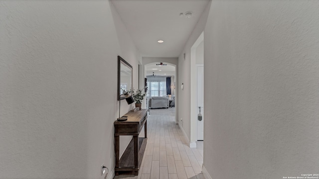 hallway featuring light hardwood / wood-style floors