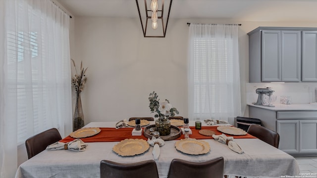 view of tiled dining room