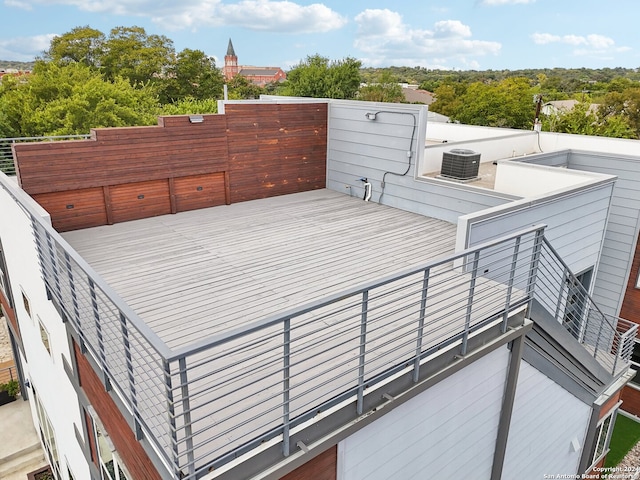 wooden terrace with central AC