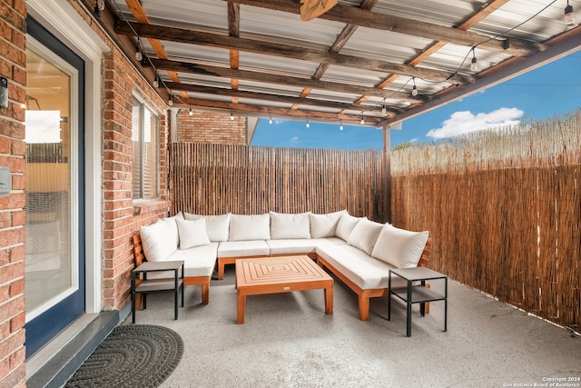 view of patio featuring an outdoor hangout area