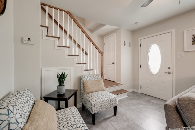 view of tiled foyer entrance