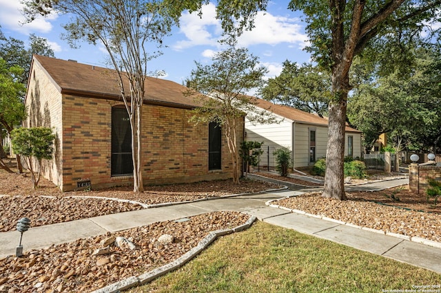 view of single story home