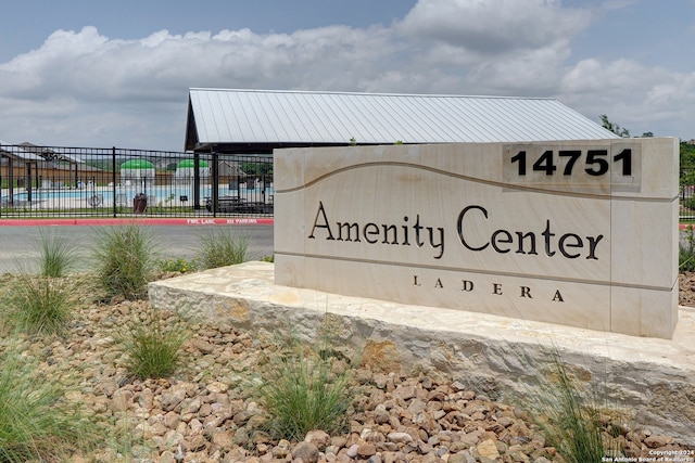 view of community sign