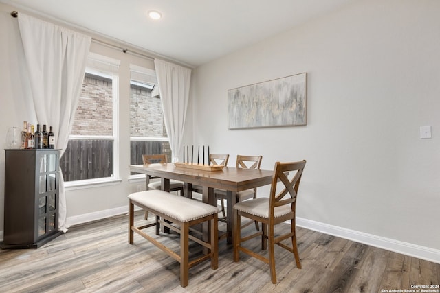 dining area featuring hardwood / wood-style flooring