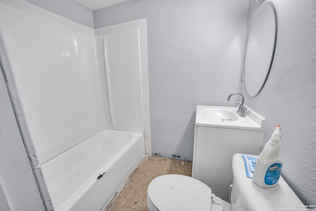 full bathroom with vanity, toilet, and shower / bath combination