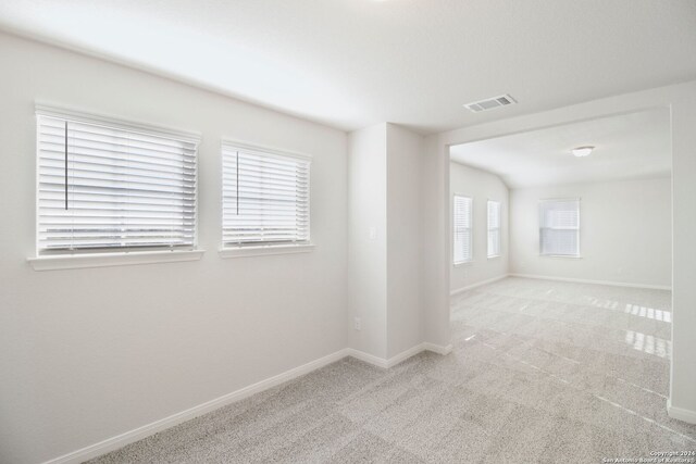 empty room featuring light colored carpet and plenty of natural light