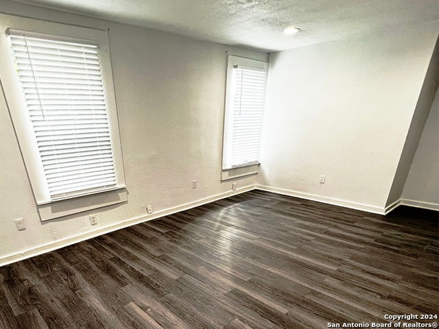 empty room featuring dark hardwood / wood-style flooring and plenty of natural light