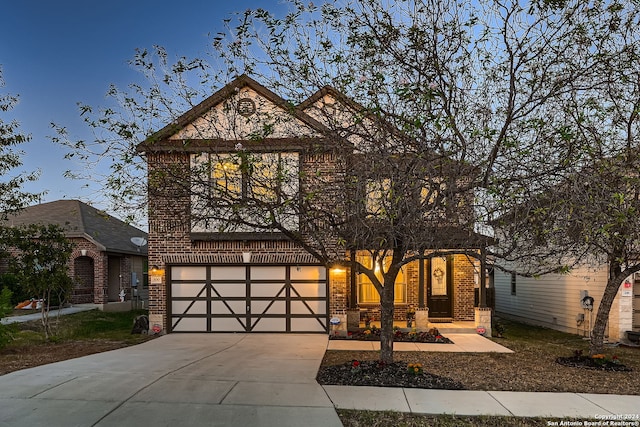 view of front of house with a garage