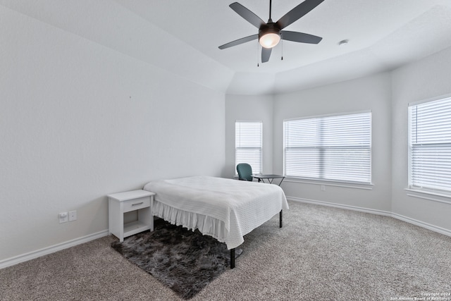 bedroom with carpet and ceiling fan