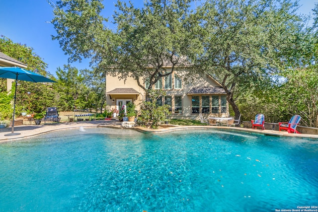 view of pool with a patio area