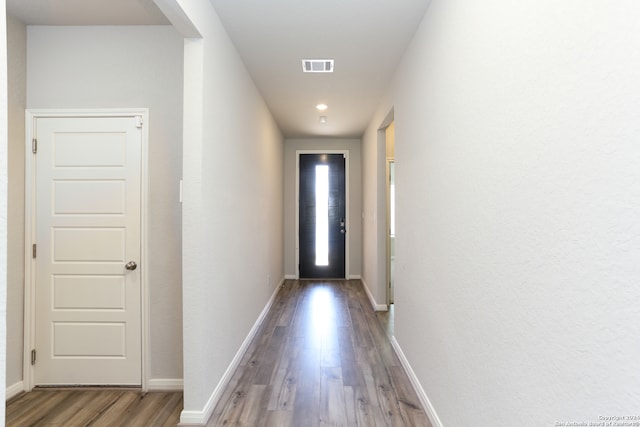 doorway featuring light hardwood / wood-style floors