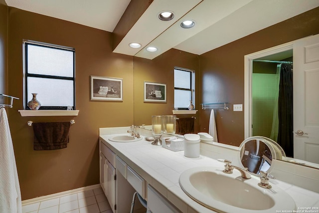 bathroom featuring vanity and tile patterned floors