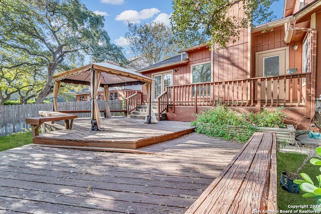 deck featuring a gazebo