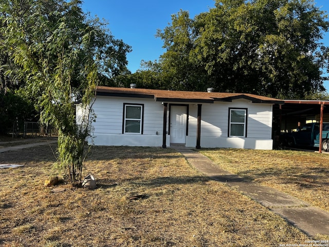 view of single story home