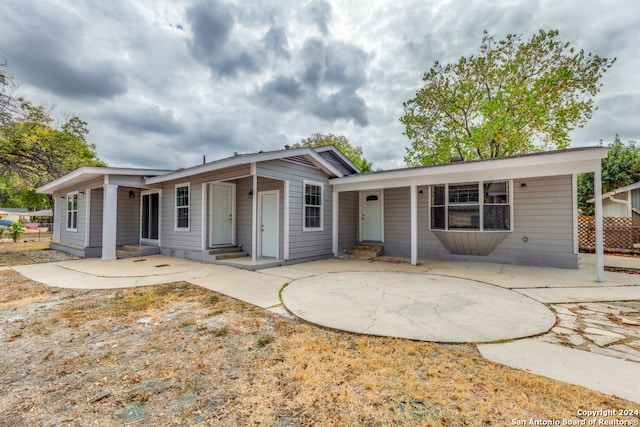 view of front of property with a patio area