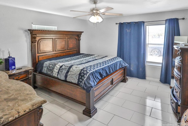 14024 Wisdom Rd, Atascosa, TX 78002 - bedroom featuring light tile patterned floors and a ceiling fan