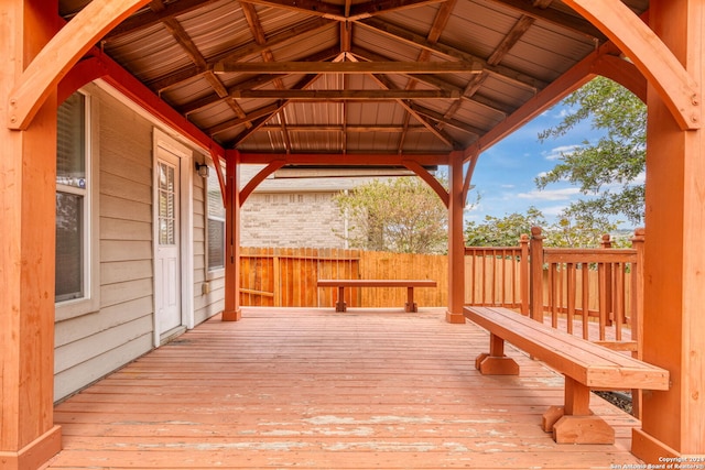 deck with a gazebo