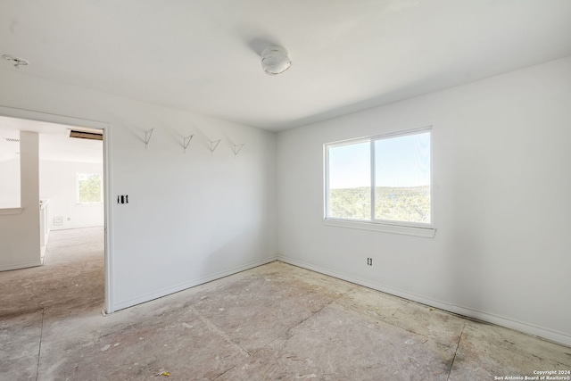 view of spare room