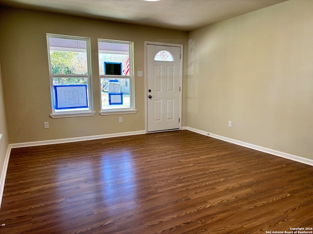 foyer featuring dark hardwood / wood-style flooring