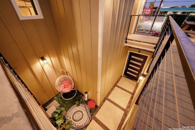 doorway to property with a balcony