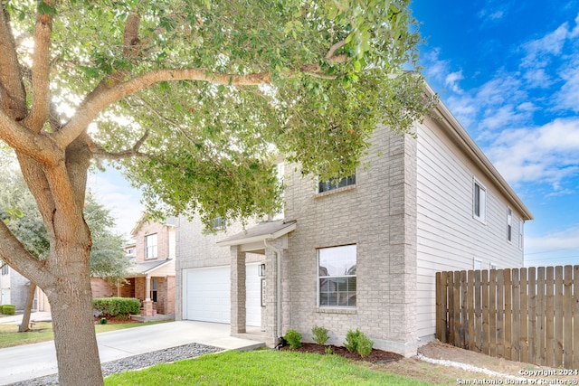 view of front property with a garage