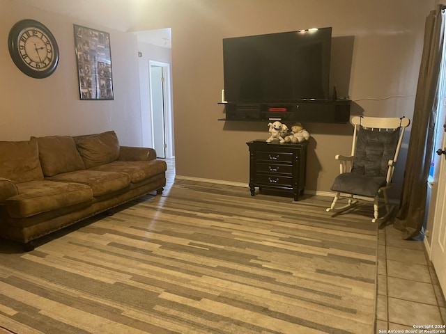 living room with hardwood / wood-style flooring