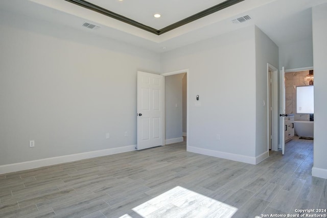 empty room with light wood-type flooring