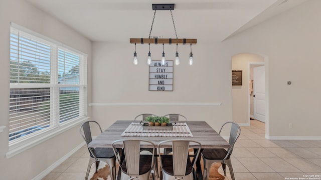 view of tiled dining room