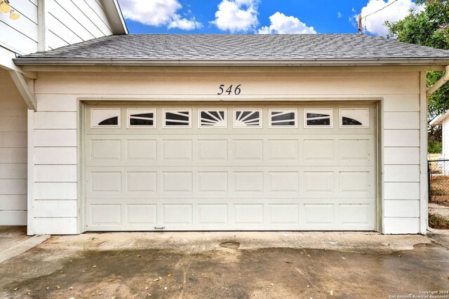 view of garage